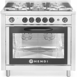 Китай WEW-SC-HP-1000919 Газова плита Hendi 5 пальників з конвекційною духовкою для ресторанів