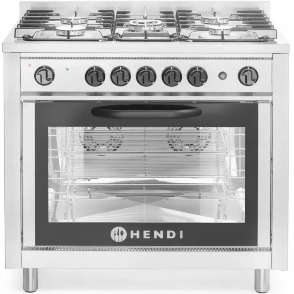 Китай WEW-SC-HP-1000919 Газова плита Hendi 5 пальників з конвекційною духовкою для ресторанів