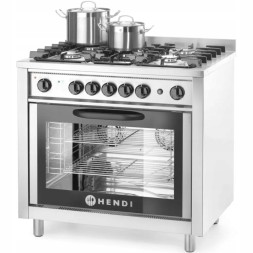 Китай WEW-SC-HP-1000919 Газова плита Hendi 5 пальників з конвекційною духовкою для ресторанів