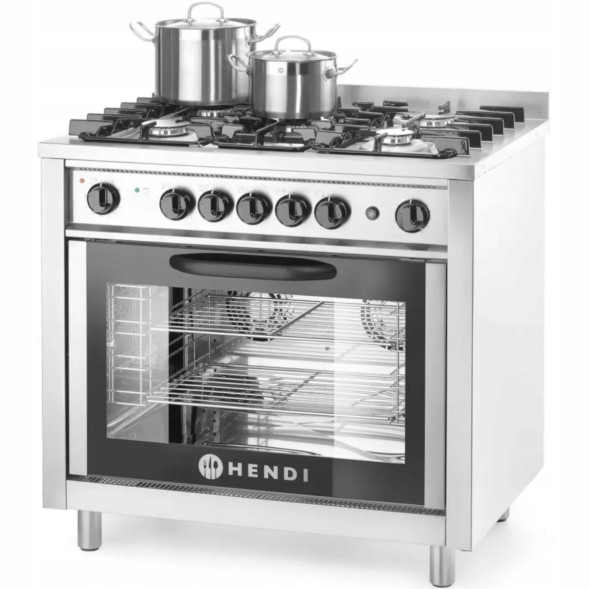 Китай WEW-SC-HP-1000919 Газова плита Hendi 5 пальників з конвекційною духовкою для ресторанів