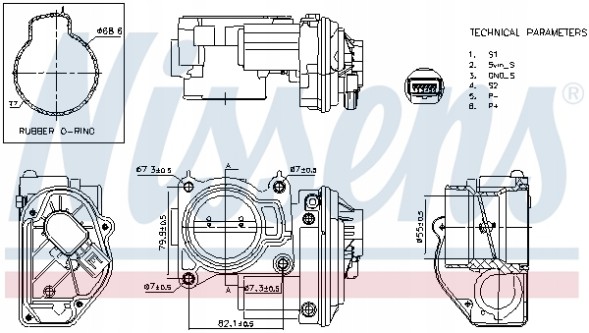 Nissens 955199 Корпус дросельної заслінки nissens 955199