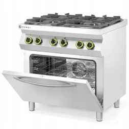 Китай WEW-SC-HP-1000921 Газова плита Hendi 4 конфорки, електрична конвекційна духовка GN1/1
