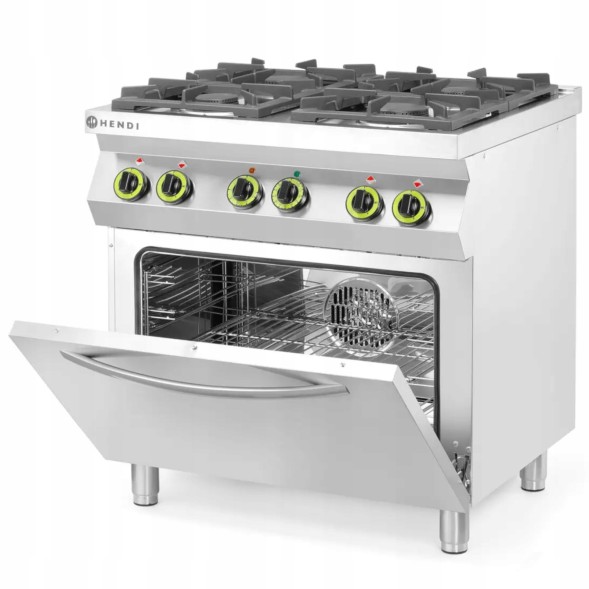 Китай WEW-SC-HP-1000921 Газова плита Hendi 4 конфорки, електрична конвекційна духовка GN1/1