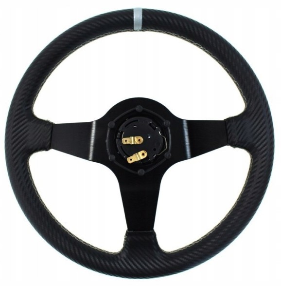 Slide SLIDE+NABA-E46 СПОРТИВНЕ КЕРМО ET-35 ЧОРНЕ, ДИЗАЙН CARBON SLIDE + ПЕРЕХІДНИК (СТУПИЦЯ) ДЛЯ BMW E46