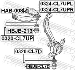 0320 CL7UP FEBEST Кульовий шарнір
