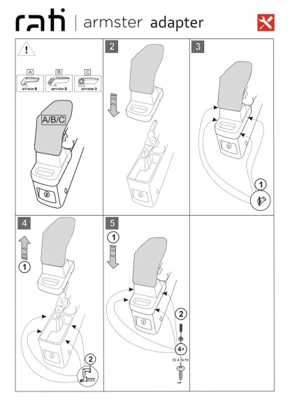 Rati C06815A Підлокітник Armster 3, Ford Courier Transit/Tourneo, 2023-, тканина