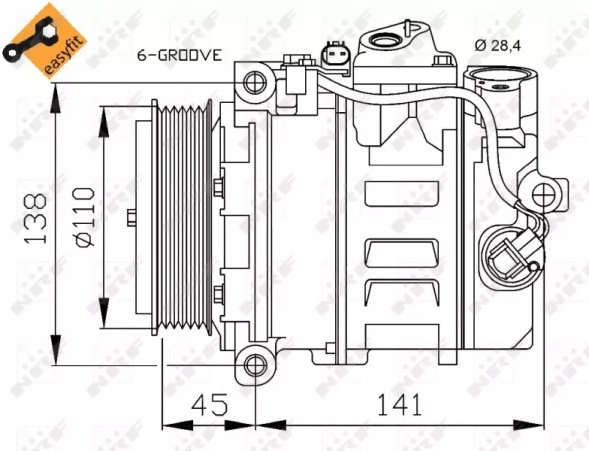 NRF 32214 32214/ Компресор кондиціонера nrf db sprinter cdi 97-06-