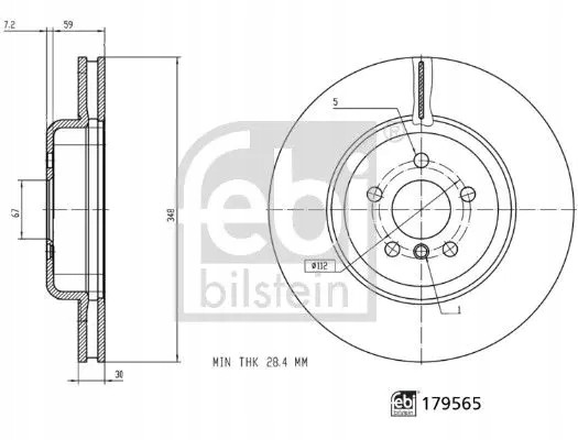 Febi bilstein 179565 Гальмівний диск передній 179565 febi bilstein bmw
