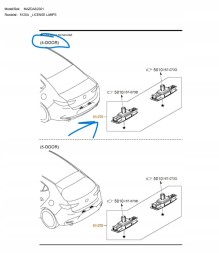 Mazda OE Лампа номерного знака Mazda 3 BP, BR B0J85126Y