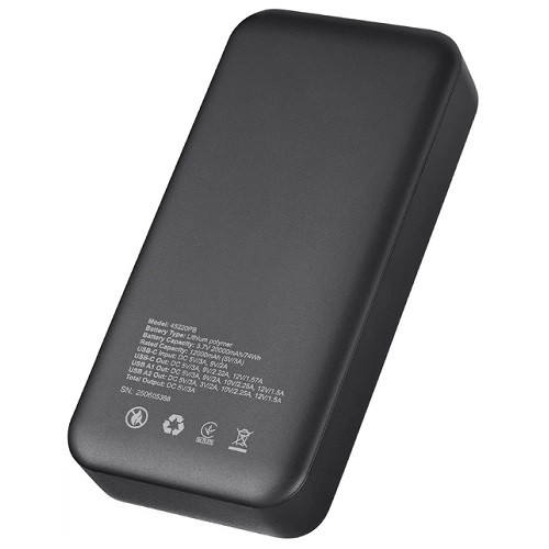 45220PB BREVIA Універсальна мобільна батарея Brevia 20000mAh LCD 22 5W Black