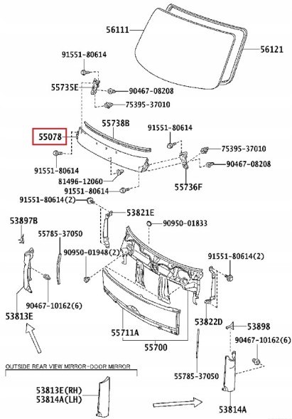 Toyota OE 55078-37070 Щиток Панель Підшипника Фронт TOYOTA DYNA TOYOACE 1999-2011 Оригінал