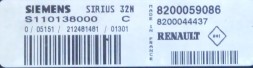 Siemens 8200059086 S110138000C BEZ IMMO przygotowany w SDK Контролер renault S110138000C 8200059086 БЕЗ ІММО