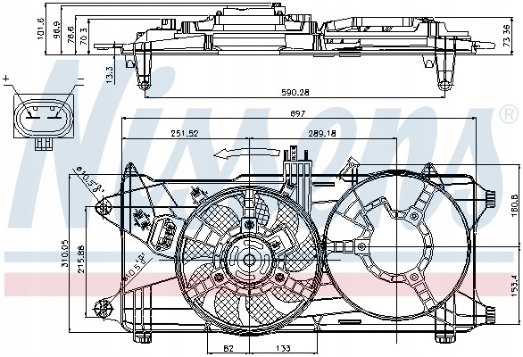 Walker 85131 NISSENS ВЕНТИЛЯТОР РАДІАТОРА FIAT DOBLO 1,3-1,9J Т