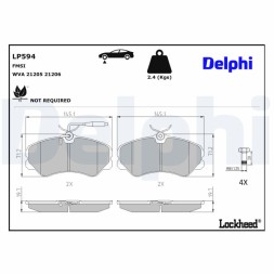 LP594 DELPHI Комплект гальмівних колодок дискові