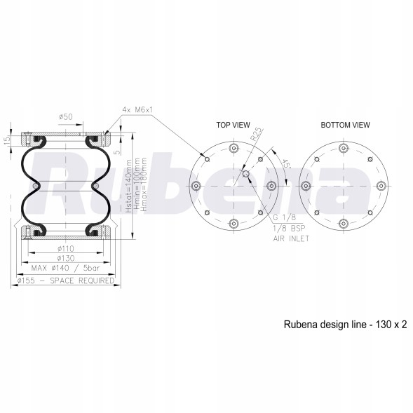 MTT System 0015_1M ПОДУШКИ ПНЕВМАТИЧНІ підвіски Mercedes Sprinter W910 2018-2025 1M
