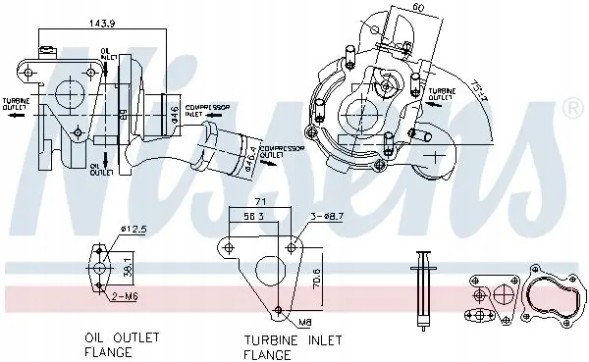 Nissens 93093 Турбокомпресор турбіна 93093 nissens nissan opel