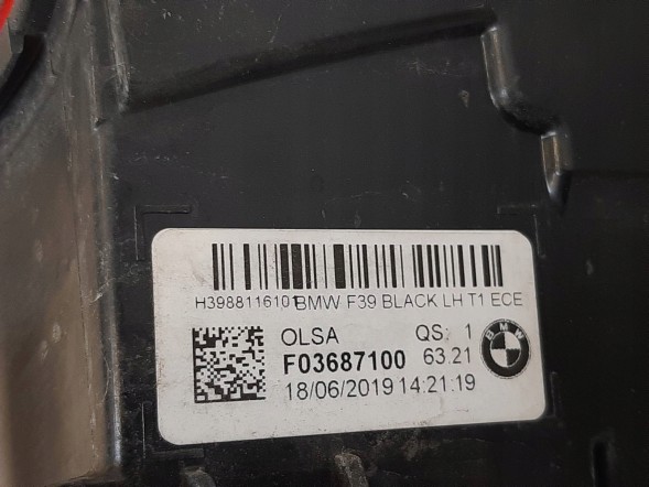 BMW OE 9881162 BLACK Mirtex Wałowice PRAWA BMW F39 ЛАМПА ЗАДНЯ ПРАВА 9881162 BLACK