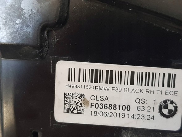 BMW OE 9881162 BLACK Mirtex Wałowice PRAWA BMW F39 ЛАМПА ЗАДНЯ ПРАВА 9881162 BLACK