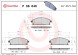 P56040 BREMBO Комплект гальмівних колодок з 4 шт дисків