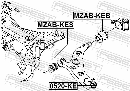 MZAB KEB FEBEST САЙЛЕНТБЛОК ЗАДНІЙ ПЕРЕДНЬОГО ВАЖЕЛЯ