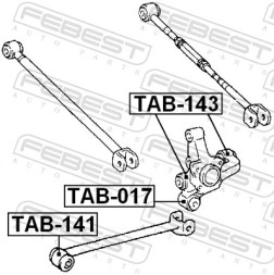 TAB 143 FEBEST САЙЛЕНТБЛОК ЗАДНЬОЇ ЦАПФИ