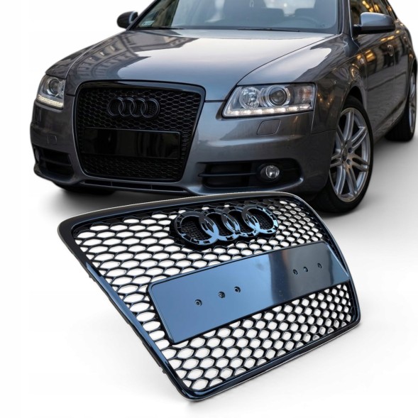 Китай Grill Plaster Miodu Audi A6 C6 Решітка переднього бампера чорна стільники RS Audi A6 C6 2004-2008