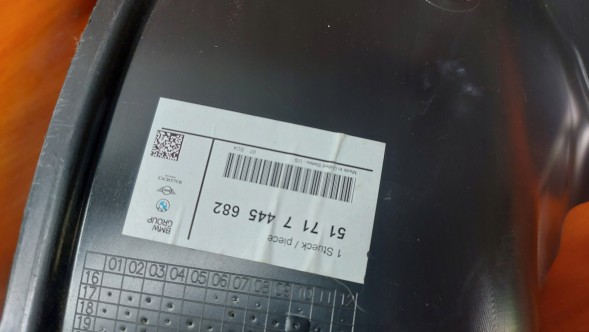 BMW OE 7445682 51717445682 BMW X3 G01 X4 G02 НАКЛАДКА КОЛІСНОЇ АРКИ ПРАВА ПЕРЕДНЯ BMW X3 G01 X4 G02 17-