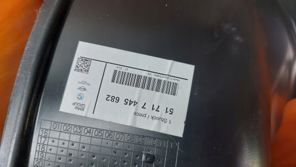 BMW OE 7445682 51717445682 BMW X3 G01 X4 G02 НАКЛАДКА КОЛІСНОЇ АРКИ ПРАВА ПЕРЕДНЯ BMW X3 G01 X4 G02 17-