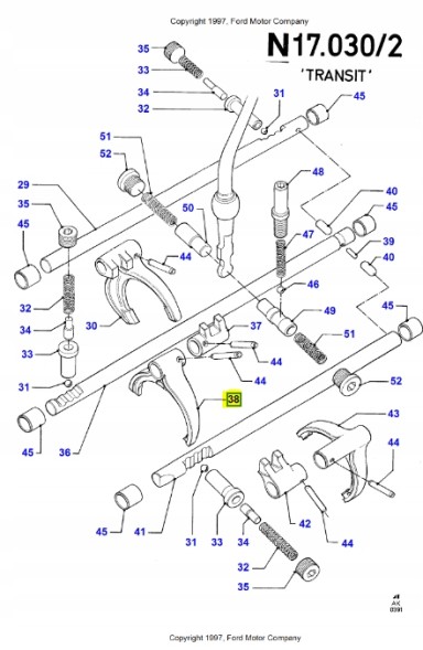 Ford OE Вилка - третя і четверта передача Ford Transit 1994-2000 OE 1058871
