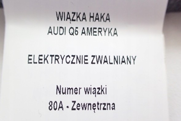 VAG-SYSTEM 80A wiazka AMERYKA НОВИЙ AUDI Q5 80A ЖГУТ ПРОВОДІВ БУКСИРУЮЧОГО ГАКА - АМЕРИКАНСЬКА ВЕРСІЯ ДЛЯ ЄВРОПИ
