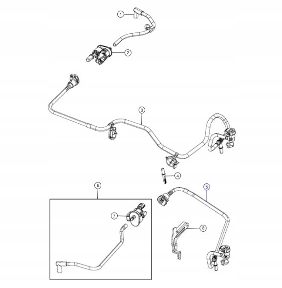 Jeep OE 68250914AB ШНУР EVAP ВЕНТИЛЯЦІЇ БАКА JEEP GRAND CHEROKEE WK2 DODGE DURANGO 5.7