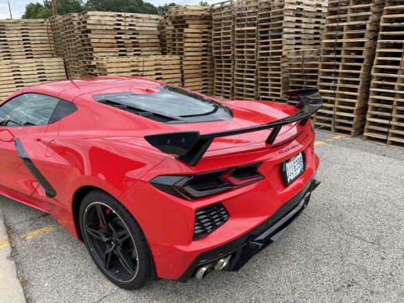 Китай 000-CORVC8-RSGB Високий спойлер крило - Чорний глянсовий CHEVROLET CORVETTE 2020-2024 C8