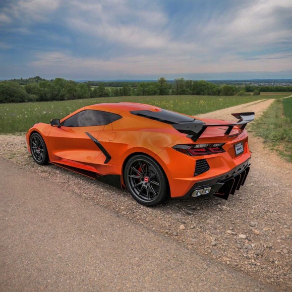 Китай 000-CORVC8-RSGB Високий спойлер крило - Чорний глянсовий CHEVROLET CORVETTE 2020-2024 C8