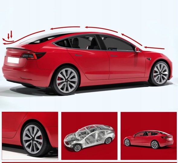 Китай CA385 Basenor Performance Spoiler 2025 для Tesla Model 3 (Вуглецеве волокно матове)