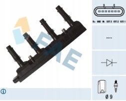 FAE 80322 Котушка запалення fae для opel astra j 1.4