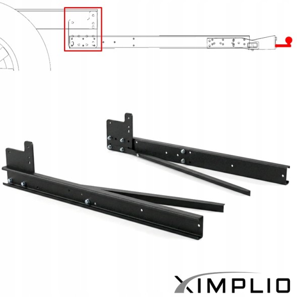 XIMPLIO RV-ADP-ALKO-BLACK Адаптер AL-KO для шасі для подовження рами та буксирного гака, чорний