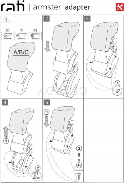 Rati C05431A Підлокітник RATI Стандарт тканина, Ford B-MAX, 2012-2014 р.