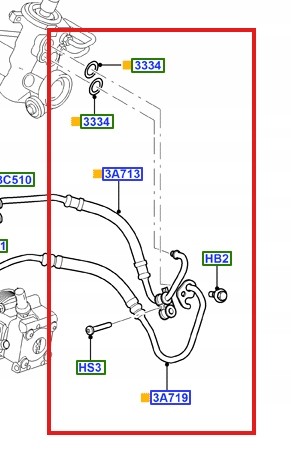Ford OE ШНУР ГІДРОПІДСИЛЮВАЧА АВТОМАТ 4F27E FORD FOCUS 2003- 1747039 _ 4M51-3A212-BJ