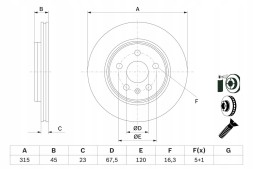 Bosch 0 986 479 F53 Гальмівний диск задній - bosch 0 986 479 f53