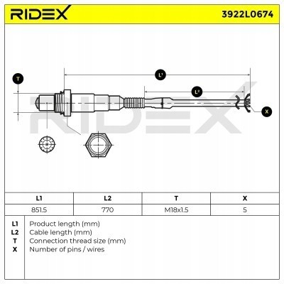 Ridex 3922L0674 Лямбда-зонд для vw golf iv хетчбек (1j1) (770 ri