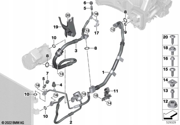 BMW OE 9875456 64539875456 НОВИЙ ОРИГІНАЛЬНИЙ Трубка кондиціонера BMW XM G09 S68 4.4 V8 9875456