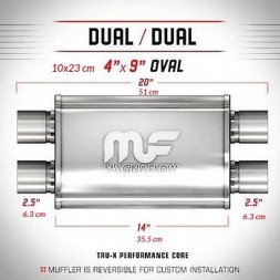 Magnaflow Глушник MagnaFlow 4х9 dual 2.5" 11386 x-pipe