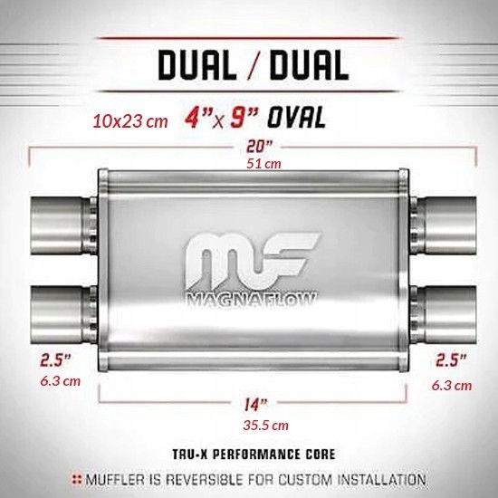 Magnaflow Глушник MagnaFlow 4х9 dual 2.5" 11386 x-pipe