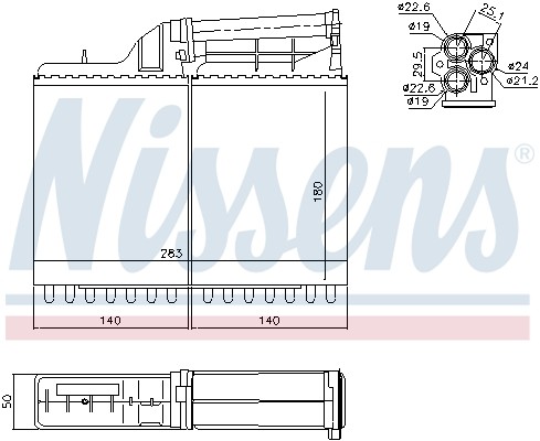 70502 NISSENS Радіатор системи опалення салона