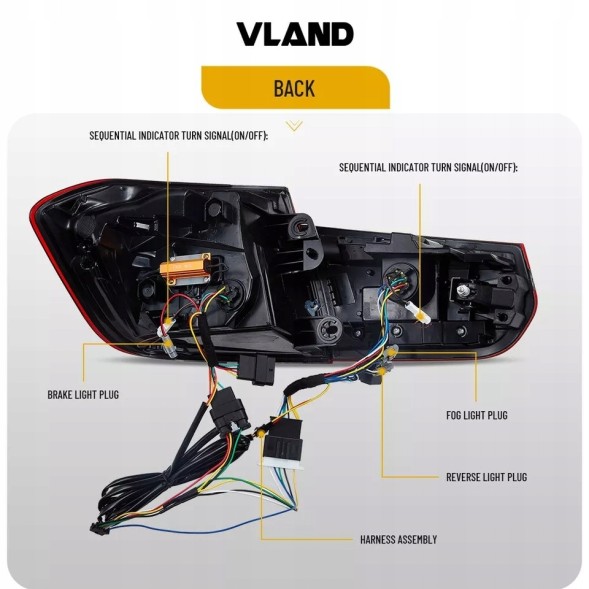 VLAND 20D1919E LDBMM5 mhm Світильники тиль kpl Vland Led Laser Neon Динамічні Тюнінг Bmw 3 f30 2011- 15-20