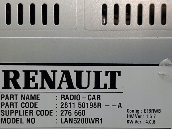 Renault OE LAN5200WR1 Навігація Renault Captur Trafic 3 281154109R Нова