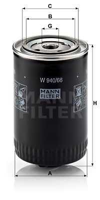 W 940 66 MANN FILTER Фільтр мастил