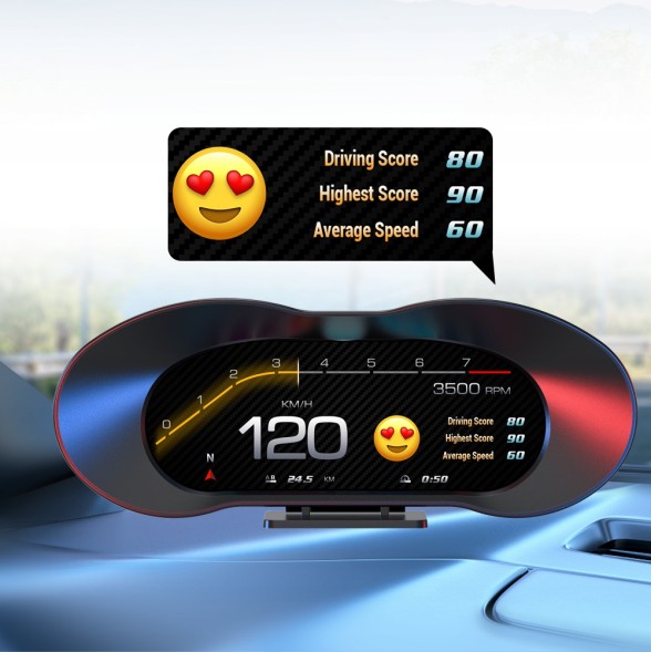 0AMS HUD Digital GPS Display Car Автомобільний hud дисплей p5 obd+gps смарт метр, підходить для більшості автомобілів