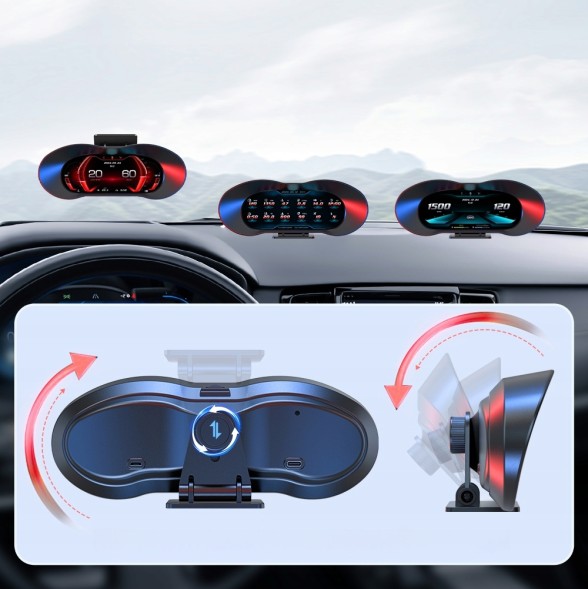 0AMS HUD Digital GPS Display Car Автомобільний hud дисплей p5 obd+gps смарт метр, підходить для більшості автомобілів