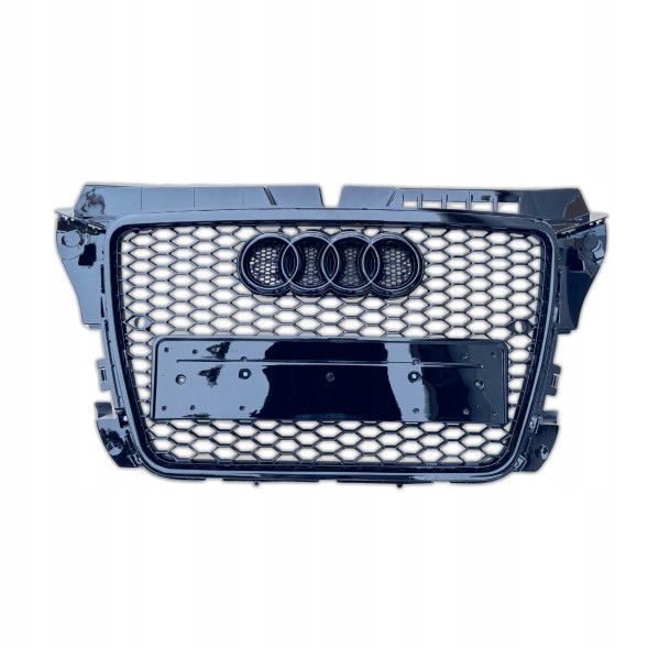 Китай Grill Plaster Miodu Audi A3 8P LCI 2008+ Решітка радіатора Audi A3 8P рестайлінг 2008+ стільники чорний глянець накладка бампера
